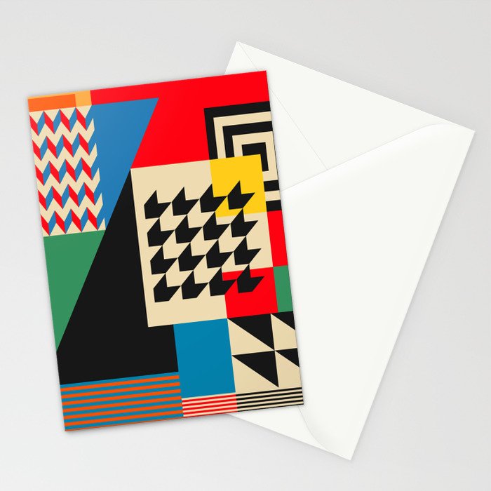 Groovy Modern Abstract Architecture in Geometric Shapes Stationery Card Gallery Image 2