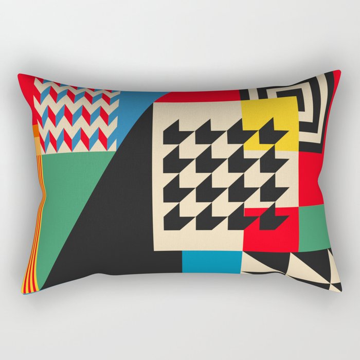 Groovy Modern Abstract Architecture in Geometric Shapes Rectangular Pillow Gallery Image 2