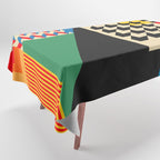 Groovy Modern Abstract Architecture in Geometric Shapes Tablecloth Gallery Image 1