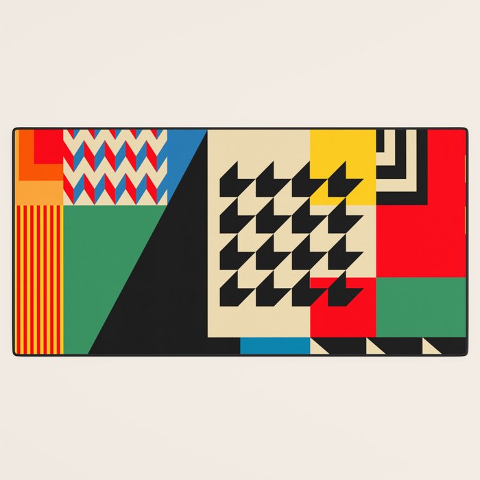 Groovy Modern Abstract Architecture in Geometric Shapes Desk Mat Gallery Image 3