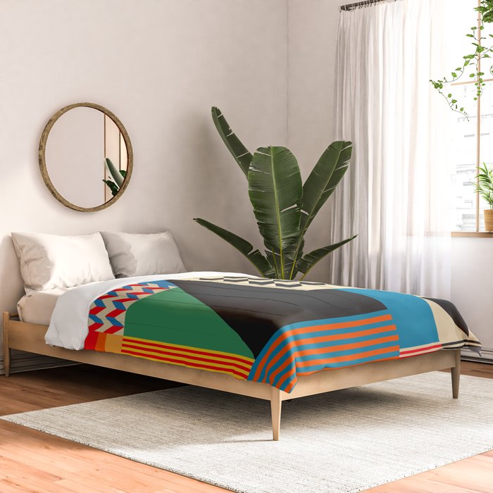Groovy Modern Abstract Architecture in Geometric Shapes Comforter Gallery Image 2