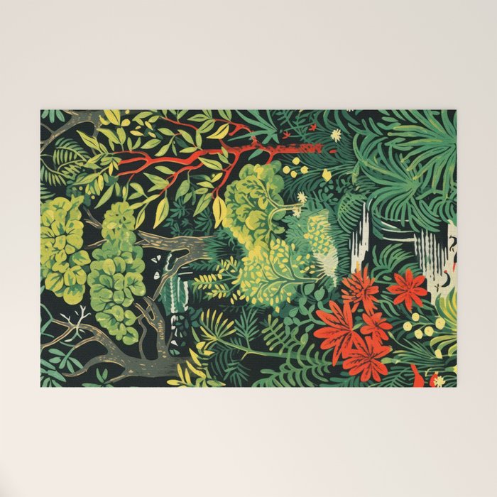 Midnight Tropical  Forest Welcome Mat Gallery Image 1