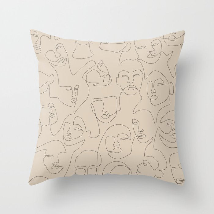 She's Beige Throw Pillow Gallery Image 6