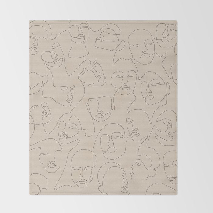 She's Beige Throw Blanket Gallery Image 2