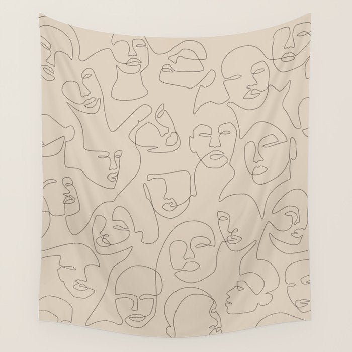She's Beige Wall Tapestry Gallery Image 1