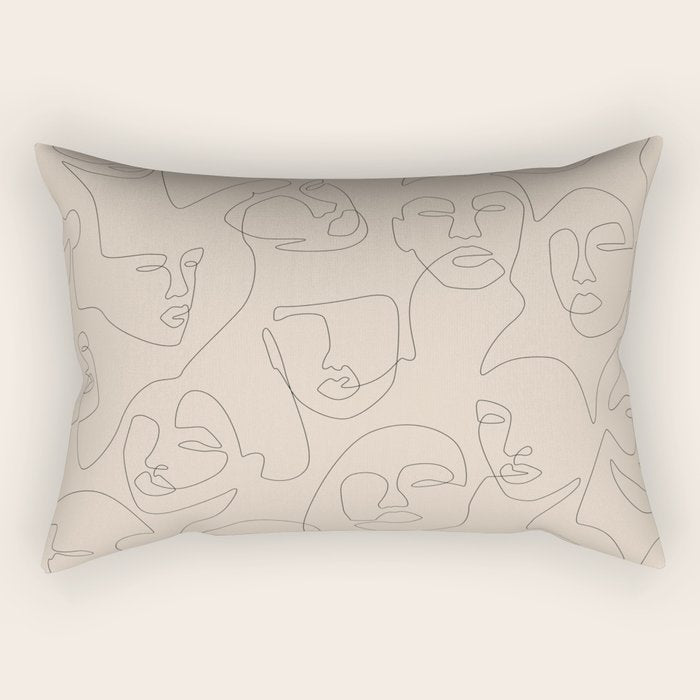 She's Beige Rectangular Pillow Gallery Image 1