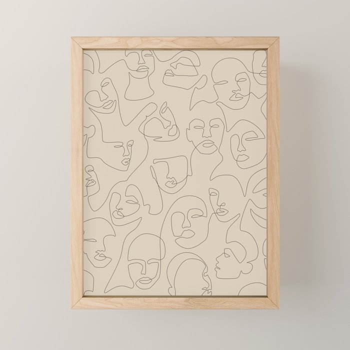 She's Beige Mini Art Print Gallery Image 1