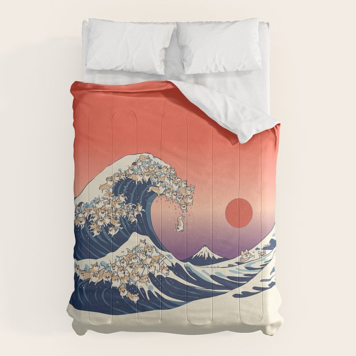 The Great Wave of Corgis Comforter Gallery Image 6