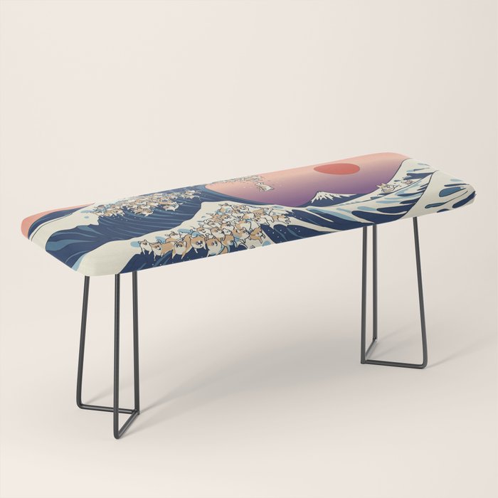 The Great Wave of Corgis Bench Gallery Image 1
