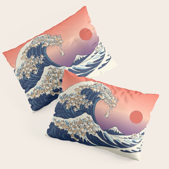 The Great Wave of Corgis Pillow Sham Gallery Image 3