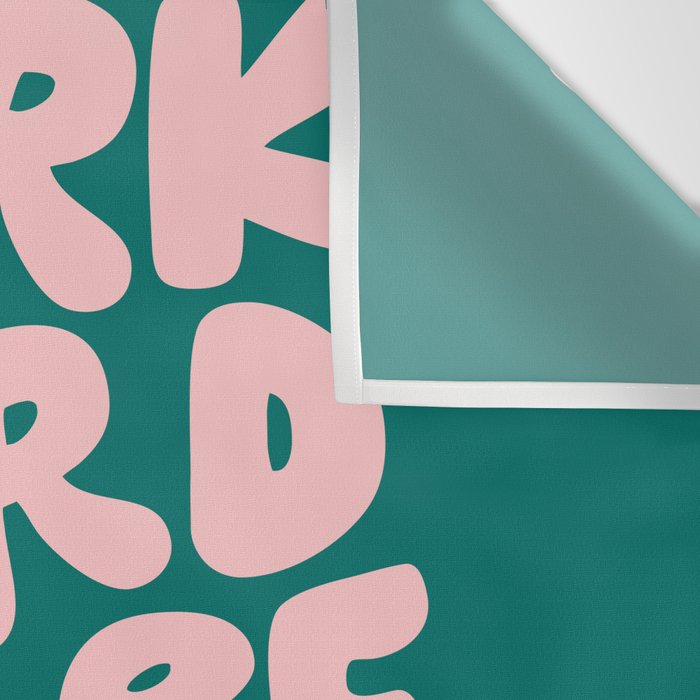 Work Hard and Be Nice to People in Green and Peach Pink Wall Tapestry Gallery Image 3