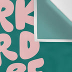 Work Hard and Be Nice to People in Green and Peach Pink Wall Tapestry Gallery Image 3