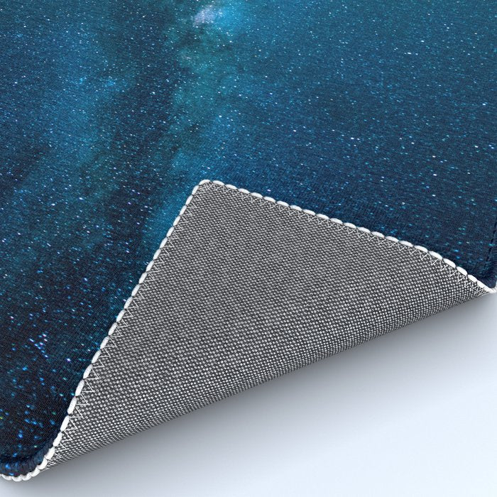 Blue White Milky Way Galaxy At Night Stars At Night Black Trees Silhouette Rug Gallery Image 4
