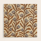 Bellflower Pattern / Brown, Ivory & Grey Wood Wall Art Gallery Image 1