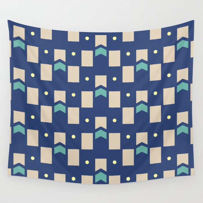 Art Deco Geometric Pattern 272 Wall Tapestry Gallery Image 1