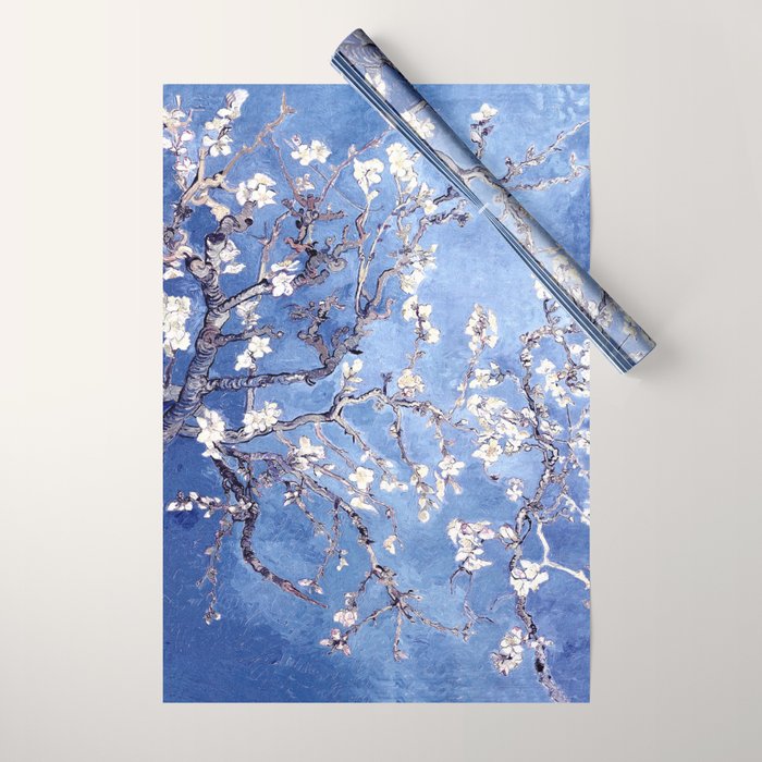 Vincent Van Gogh Almond BlossomS Blue Wrapping Paper Gallery Image 1