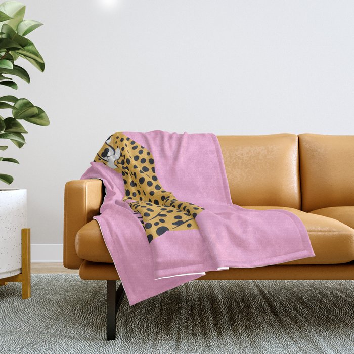 Fierce in Pink  Throw Blanket Gallery Image 1