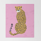 Fierce in Pink  Throw Blanket Gallery Image 2