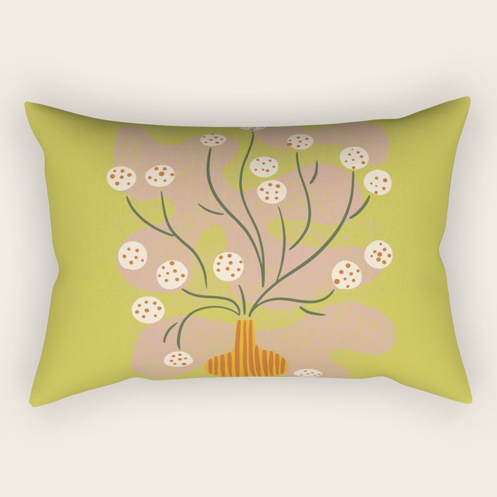 Round Flower Still Life Rectangular Pillow Gallery Image 1