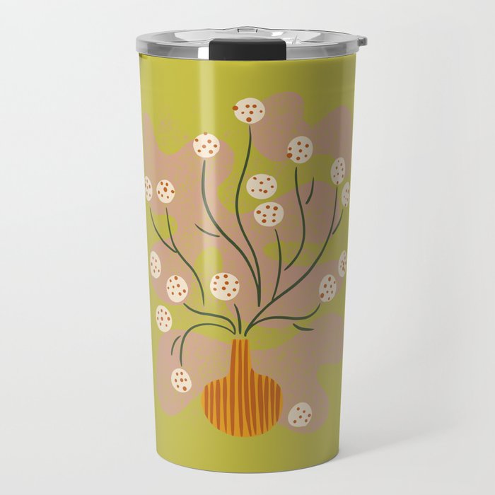 Round Flower Still Life Travel Mug Gallery Image 1