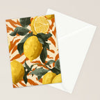 Bold Lemon Citrus Pattern Stationery Card Gallery Image 2