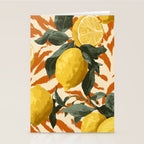 Bold Lemon Citrus Pattern Stationery Card Gallery Image 2