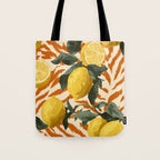 Bold Lemon Citrus Pattern Tote Bag Gallery Image 1