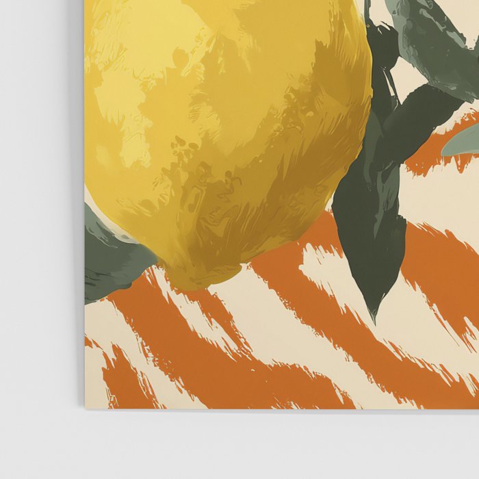 Bold Lemon Citrus Pattern Poster Gallery Image 3