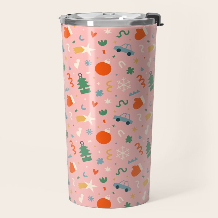 Retro christmas decoration art pattern Travel Mug Gallery Image 2