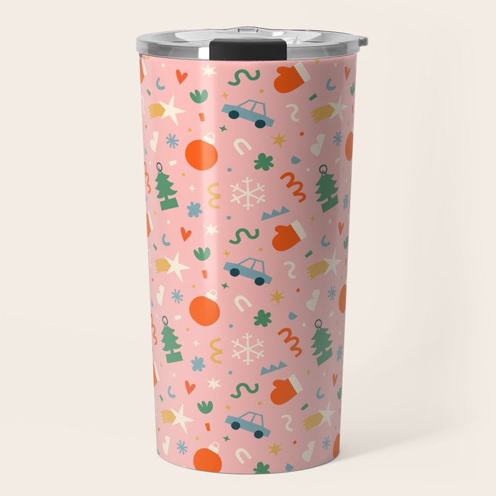 Retro christmas decoration art pattern Travel Mug Gallery Image 1