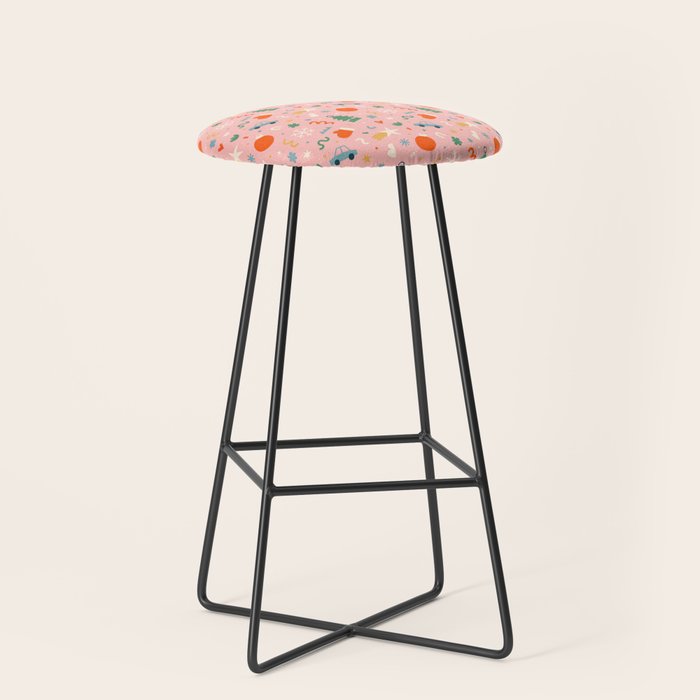 Retro christmas decoration art pattern Stool Gallery Image 1