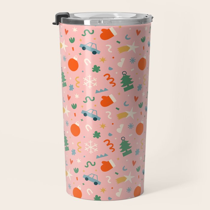 Retro christmas decoration art pattern Travel Mug Gallery Image 3