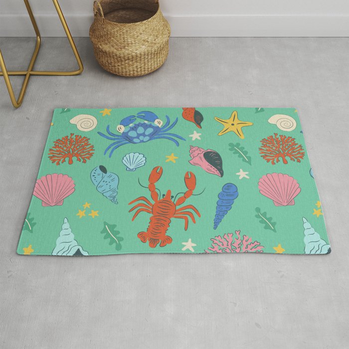 Crustaceans Seashells Rug Gallery Image 1