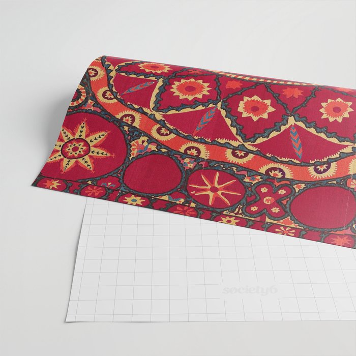 Pskent Suzani Uzbekistan Embroidery Print Wrapping Paper Gallery Image 2