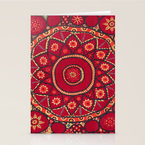 Pskent Suzani Uzbekistan Embroidery Print Stationery Card Gallery Image 1