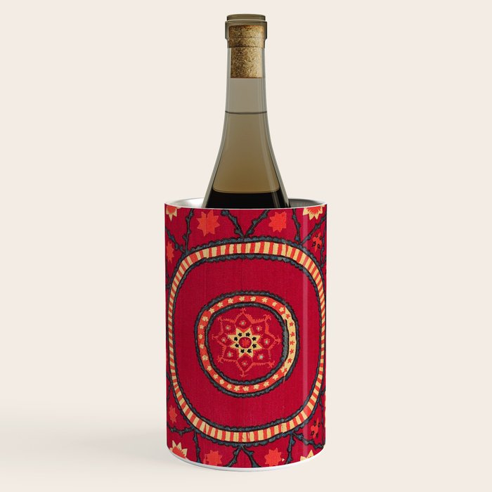 Pskent Suzani Uzbekistan Embroidery Print Wine Chiller Gallery Image 1