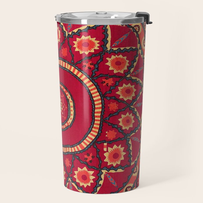 Pskent Suzani Uzbekistan Embroidery Print Travel Mug Gallery Image 2