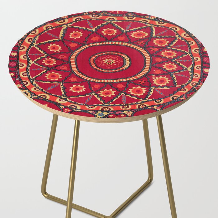 Pskent Suzani Uzbekistan Embroidery Print Side Table Gallery Image 2