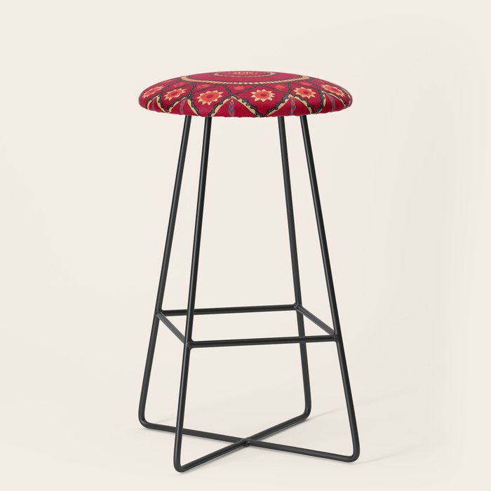 Pskent Suzani Uzbekistan Embroidery Print Stool Gallery Image 1
