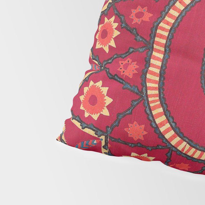 Pskent Suzani Uzbekistan Embroidery Print Pillow Sham Gallery Image 4