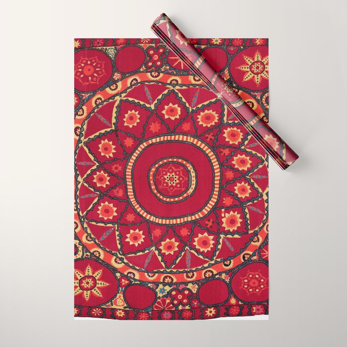 Pskent Suzani Uzbekistan Embroidery Print Wrapping Paper Gallery Image 1