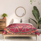 Pskent Suzani Uzbekistan Embroidery Print Comforter Gallery Image 3