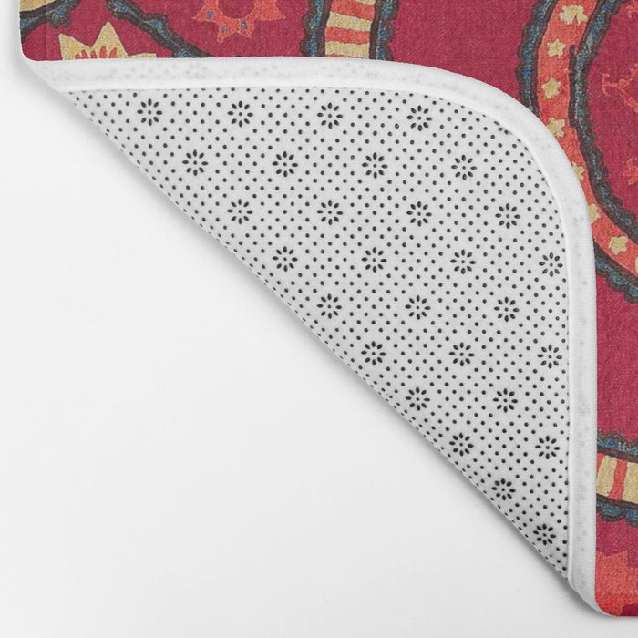Pskent Suzani Uzbekistan Embroidery Print Bath Mat Gallery Image 2