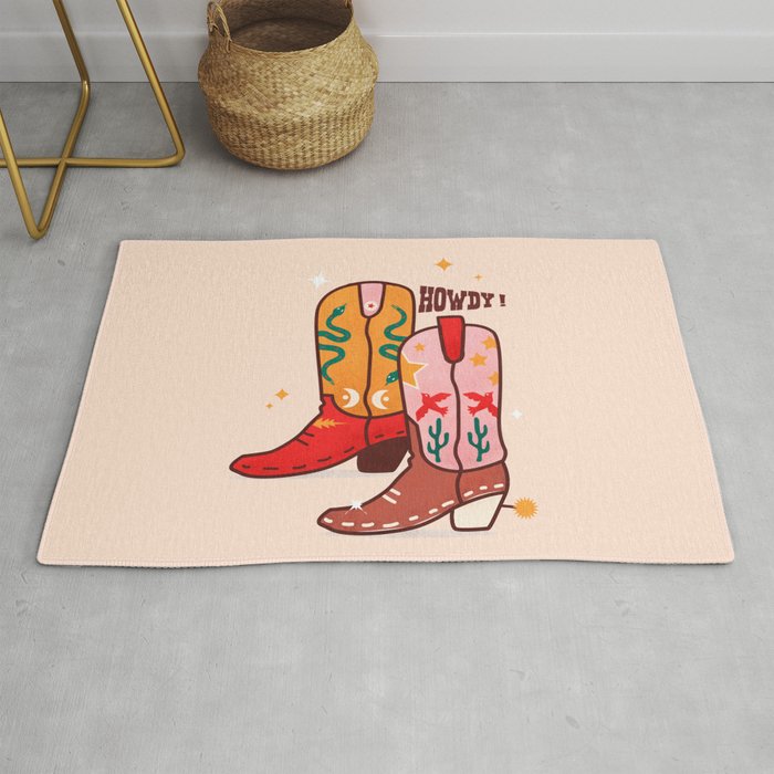 Howdy! Cowboy Boots Rug Gallery Image 1