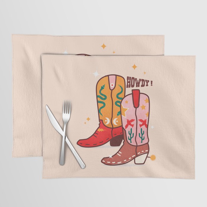 Howdy! Cowboy Boots Placemat Gallery Image 1