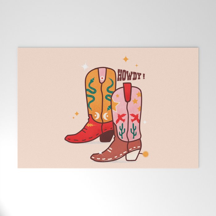 Howdy! Cowboy Boots Welcome Mat Gallery Image 1