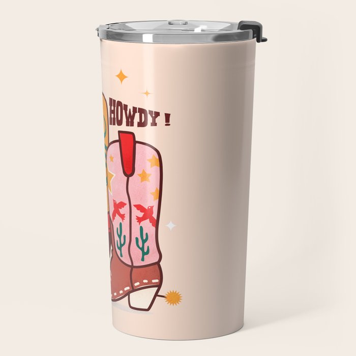 Howdy! Cowboy Boots Travel Mug Gallery Image 2