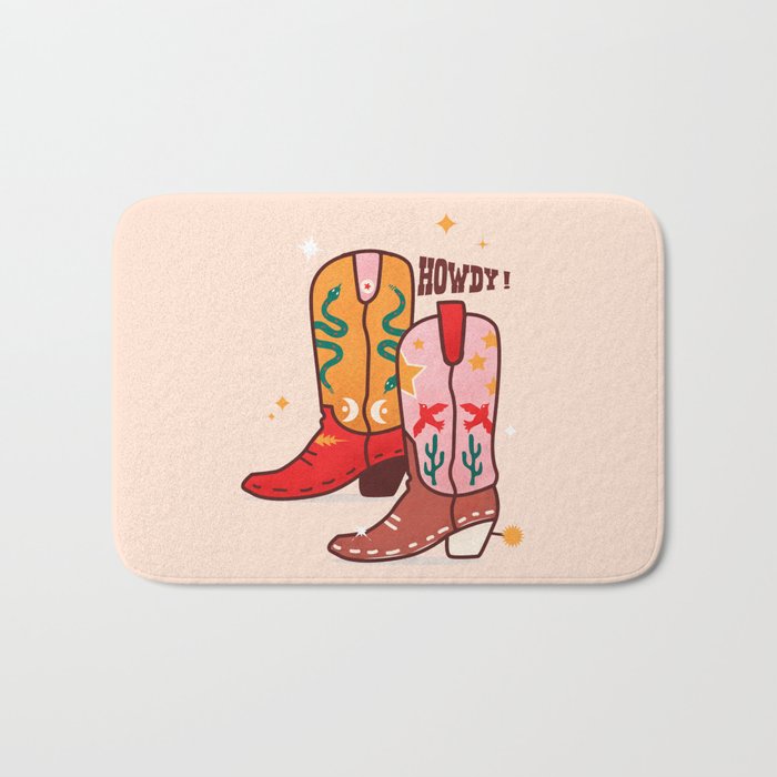 Howdy! Cowboy Boots Bath Mat Gallery Image 1