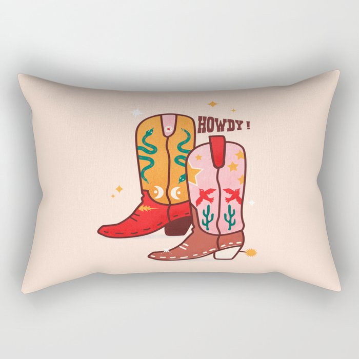 Howdy! Cowboy Boots Rectangular Pillow Gallery Image 1