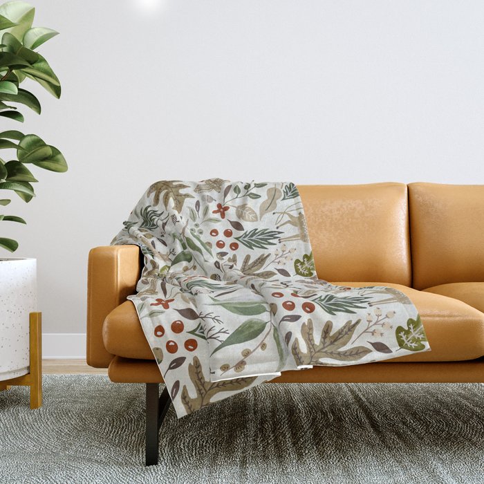 Christmas in the wild nature Throw Blanket Gallery Image 1